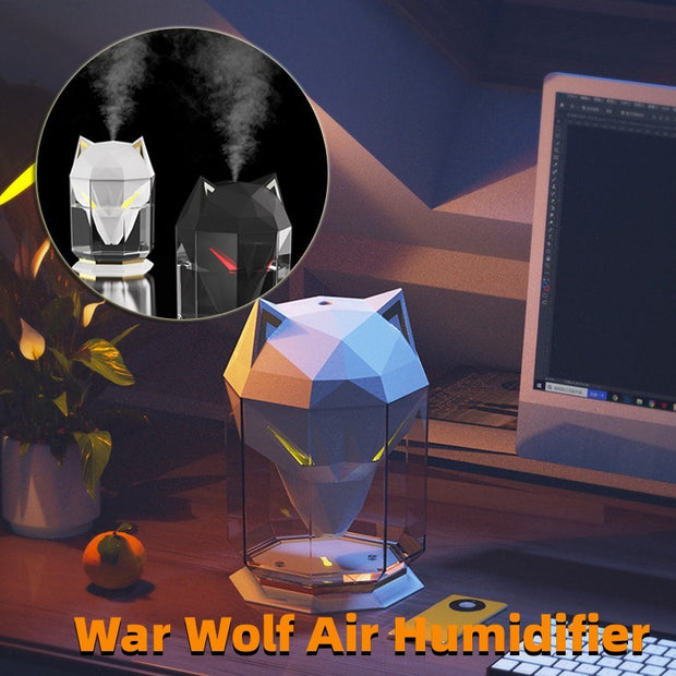 War Wolf Air Humidifier Ultrasonic Air Diffuser Colorful Lights Humidifier Air Nano Spray Home Desktop Supplies